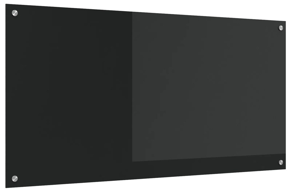 vidaXL Μαύρο Πλακάκι Κουζίνας 120x60x0,6 εκ Γυαλί Ανθεκτικό