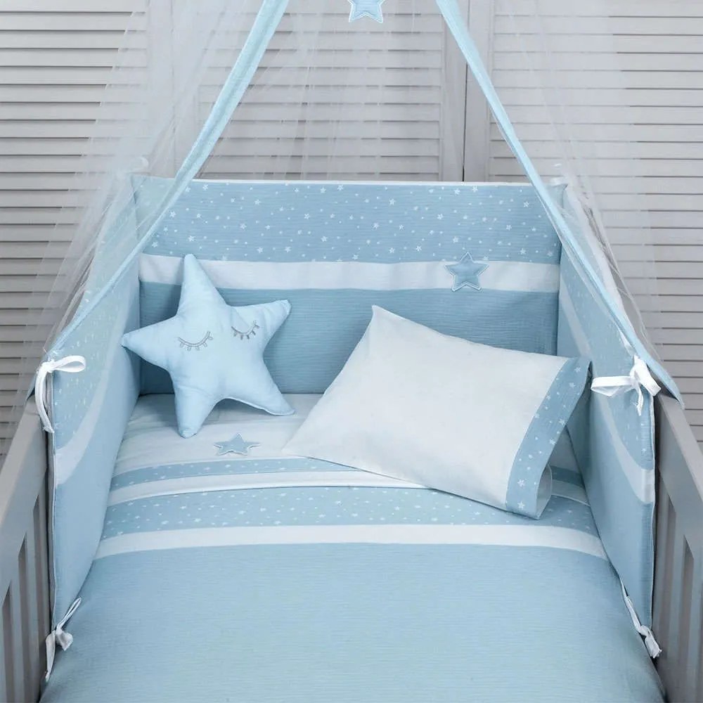 Σεντόνι Βρεφικό Σετ 3Τμχ Des: 371-Muslin Ciel Baby Oliver Crib 75x100cm Μουσελίνα