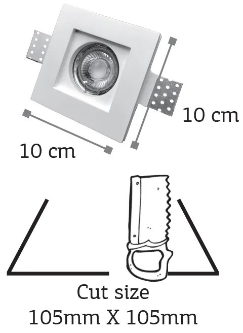 Χωνευτό σποτ λευκό από γύψο 1XGU10 D:10cm (Χ0005) - Χ0005 - Χ0005