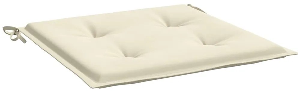 vidaXL Μαξιλάρια Καρέκλας Κήπου 2 τεμ. Κρεμ 40x40x4 εκ. Υφασμάτινα
