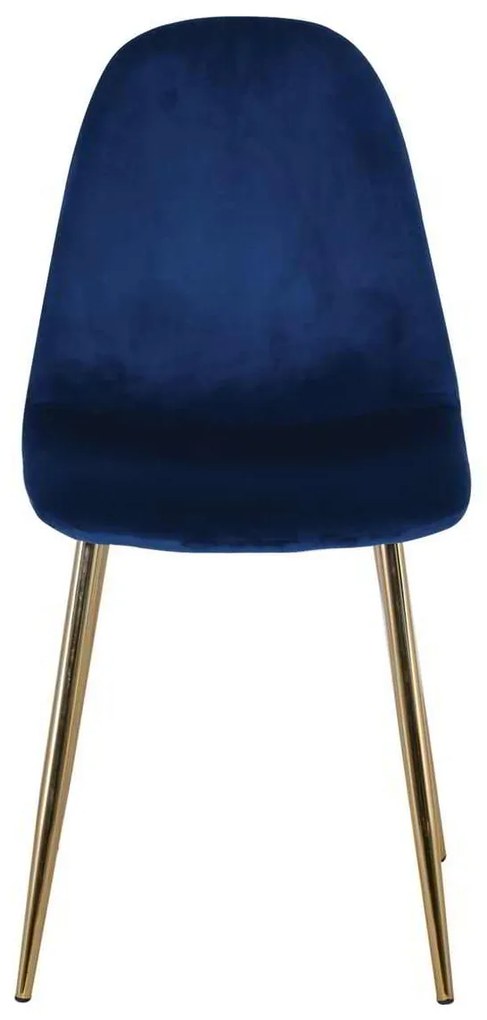 Καρέκλα CELINA Μεταλλική Χρυσό, Velure Μπλε 45x54x85cm (Σετ 4 ΤΕΜ)