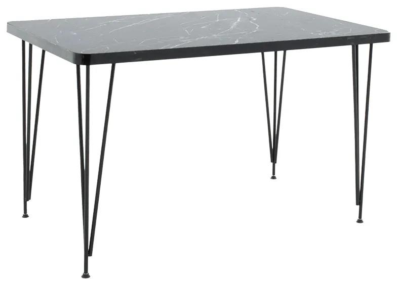 Τραπέζι Bruce pakoworld μαύρο μαρμάρου-μαύρο 120x73x73εκ