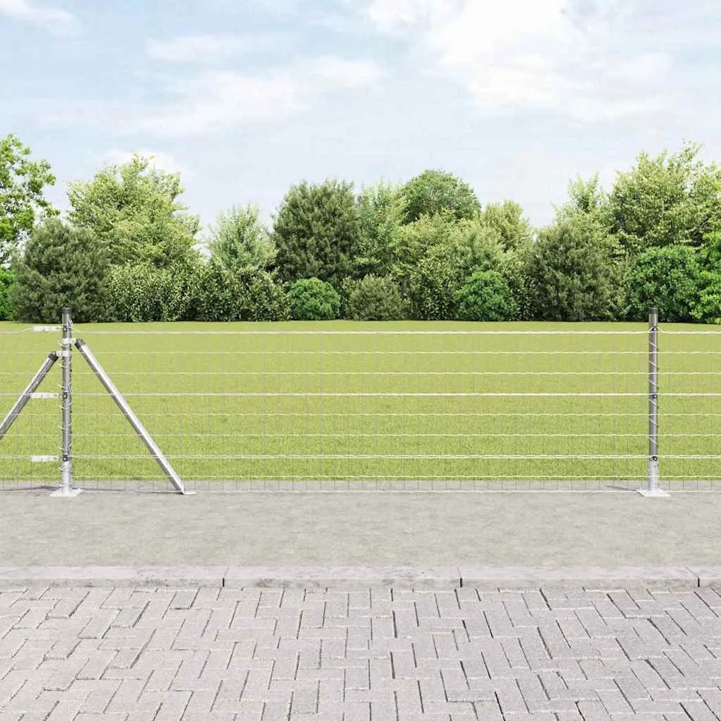 vidaXL Euro Fence με 13 Στηρίγματα 0,6x25 μ Γαλβανισμένο Ατσάλι