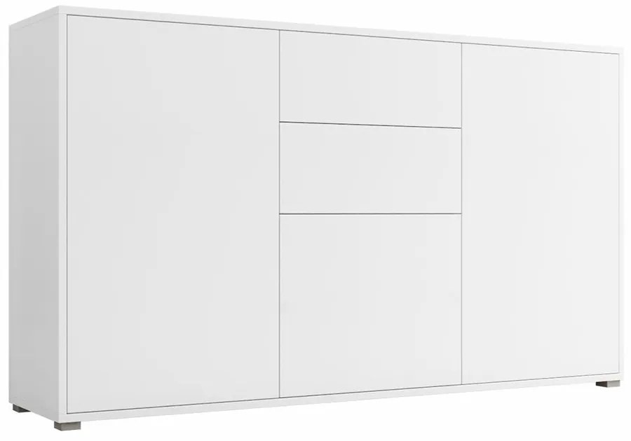 Σιφονιέρα Comfivo A110, Ματ άσπρο, Άσπρο, Με συρτάρια και ντουλάπια, Αριθμός συρταριών: 2, 93x141x41cm, 51 kg | Epipla1.gr
