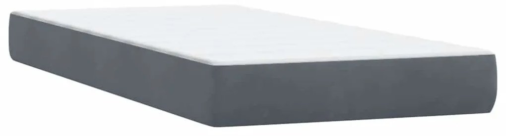 Κρεβάτι Boxspring με Στρώμα Σκούρο Γκρι 200x210 εκ. Βελούδινο - Γκρι