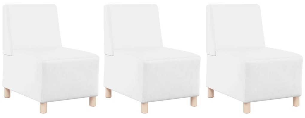 vidaXL Καναπέδες 3 pcs Λευκό 55 x 74 x 82 εκ. Τεχνητό δέρμα