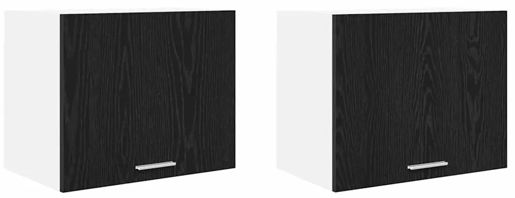 vidaXL Κρεμαστό ντουλάπι 2 pcs Μαύρος Δρυς και Λευκό 50 x 31 x 40 εκ.