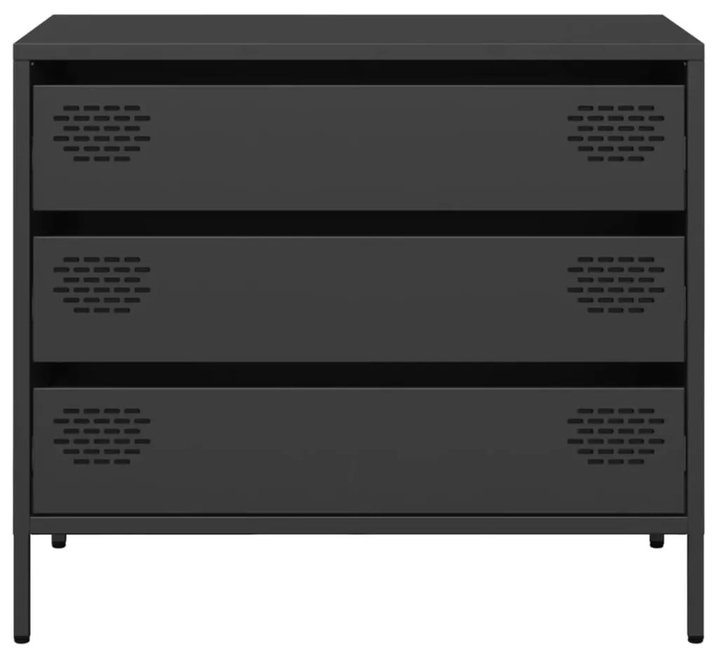 vidaXL Ντουλάπι Μαύρο 68x39x58,5 εκ. από Χάλυβα Ψυχρής Έλασης