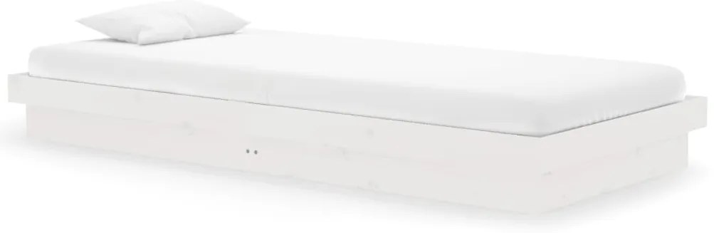 vidaXL Πλαίσιο Κρεβατιού Λευκό 90 x 200 εκ. από Μασίφ Ξύλο