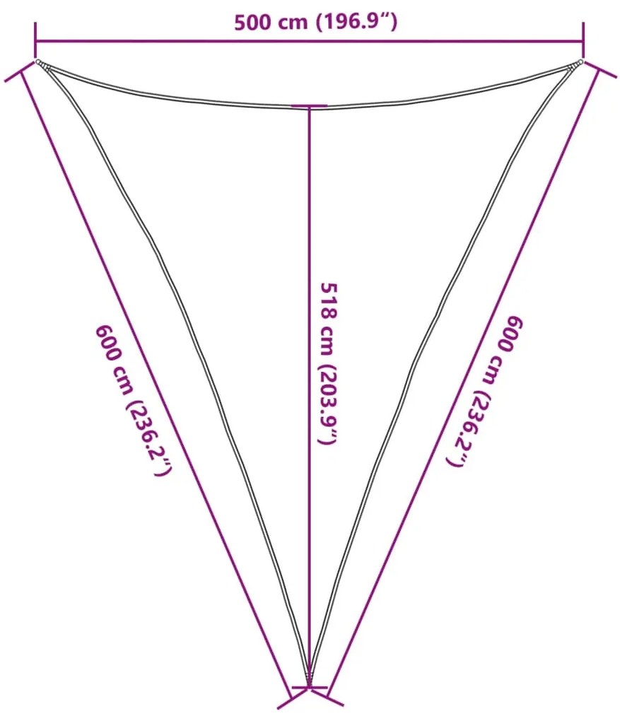 Πανί Σκίασης Ανθρακί 5 x 6 x 6 μ. από HDPE 160 γρ./μ² - Ανθρακί