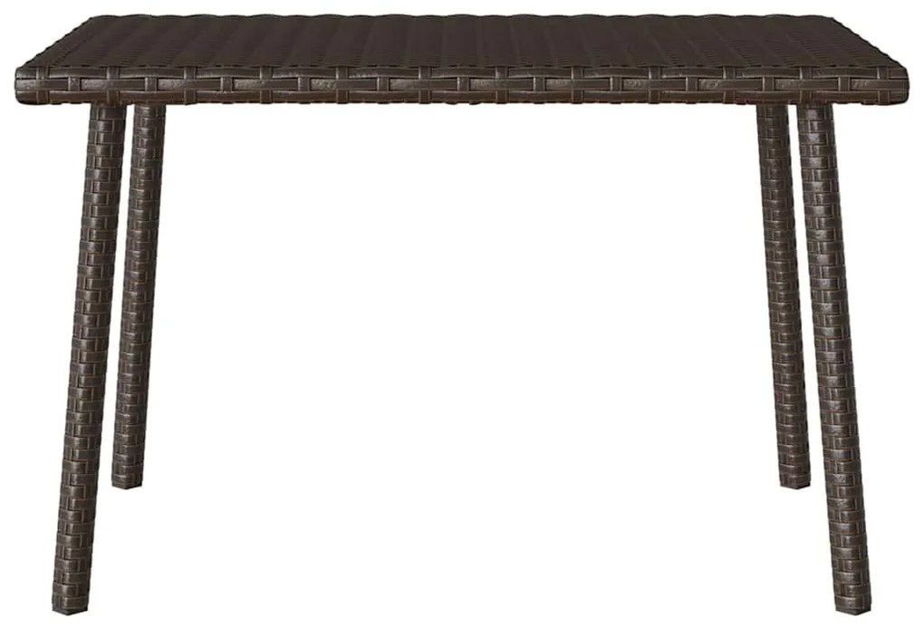 Κήπος Τραπέζι καφέ ορθογώνιο καφέ 60x40x37 cm Poly Rattan - Καφέ