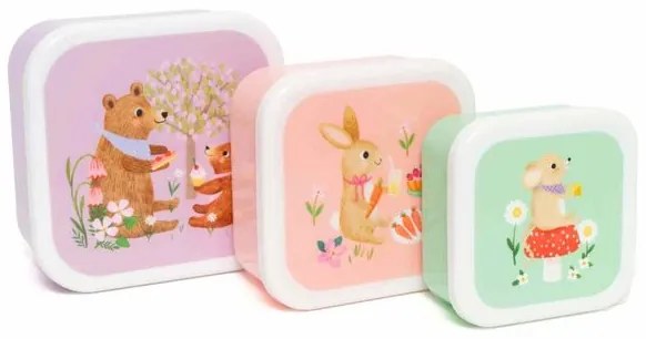 Petit Monkey Φαγητοδοχείο Σετ 3 Τμχ BPA Free - Animals Picnic PTM-LB57