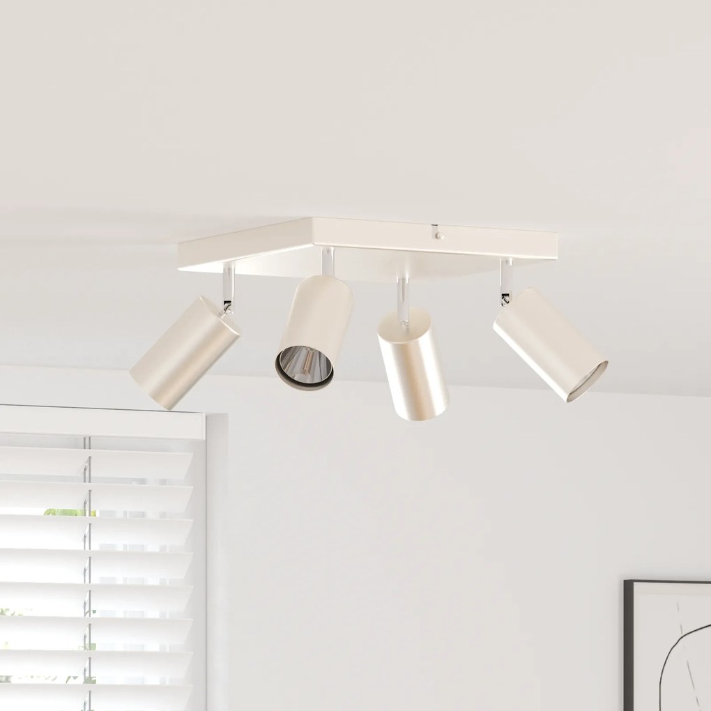 vidaXL Οροφάκι 4 Way Ρυθμιζόμενο Βουρτσιστό Νίκελ GU10