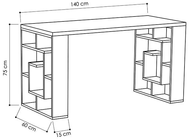 Γραφείο Labirent λευκό 140x60x75εκ 140x60x75 εκ.
