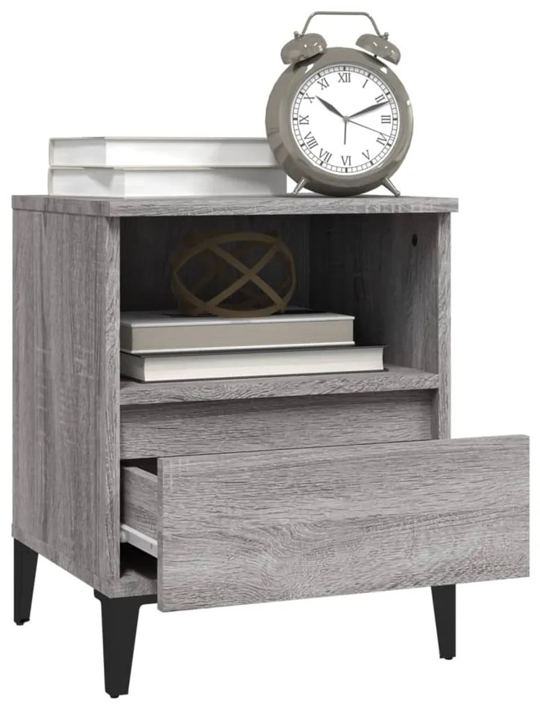vidaXL Κομοδίνο Γκρι Sonoma 40x35x50 εκ.