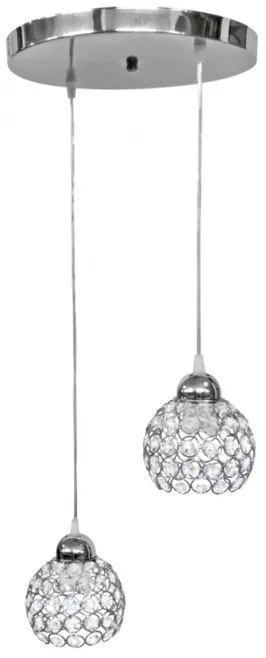 Φωτιστικό οροφής ''CAROLINA NEW'' chrome-νίκελ 2φωτο Φ15 Ε27