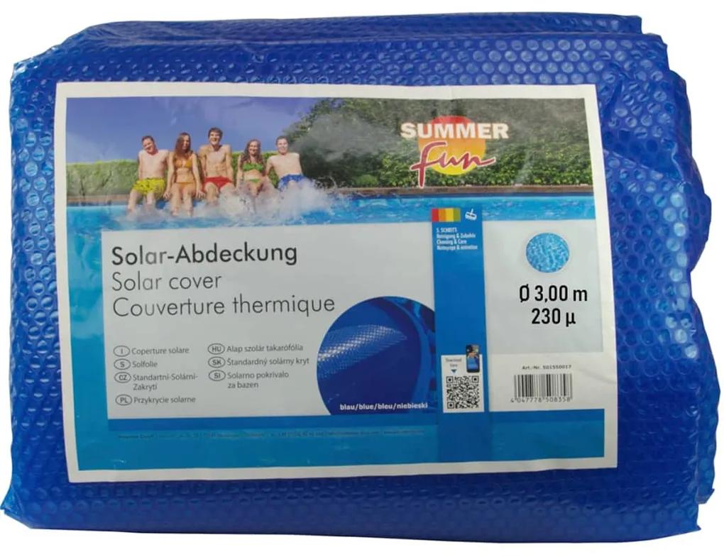 Summer Fun Κάλυμμα Πισίνας Καλοκαιρινό Ηλιακό Στρογγυλό Μπλε 300 εκ PE