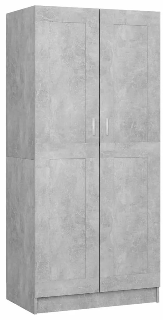 vidaXL Ντουλάπα Γκρι Σκυροδέματος 85,2 x 51,5 x 180 εκ από Επεξ. Ξύλο