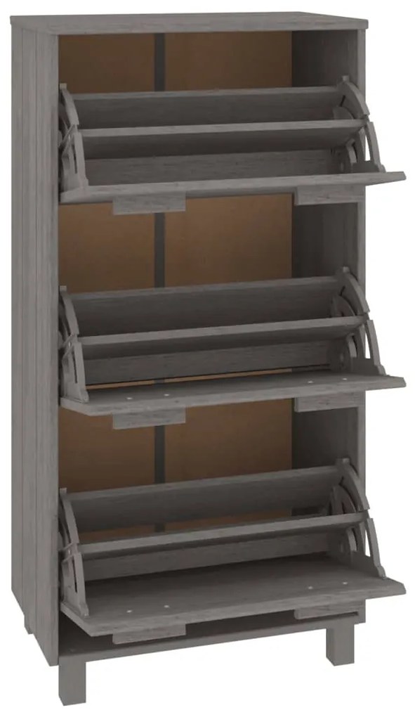 vidaXL Παπουτσοθήκη HAMAR Αν. Γκρι 59,5x35x117 εκ. Μασίφ Ξύλο Πεύκου