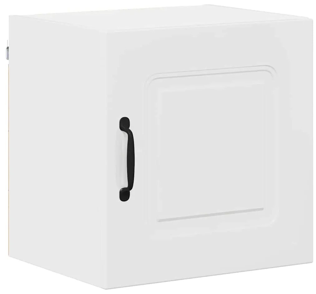 vidaXL Κρεμαστό ντουλάπι κουζίνας με ράφι 2 pcs Υψηλής γυαλάδας λευκό