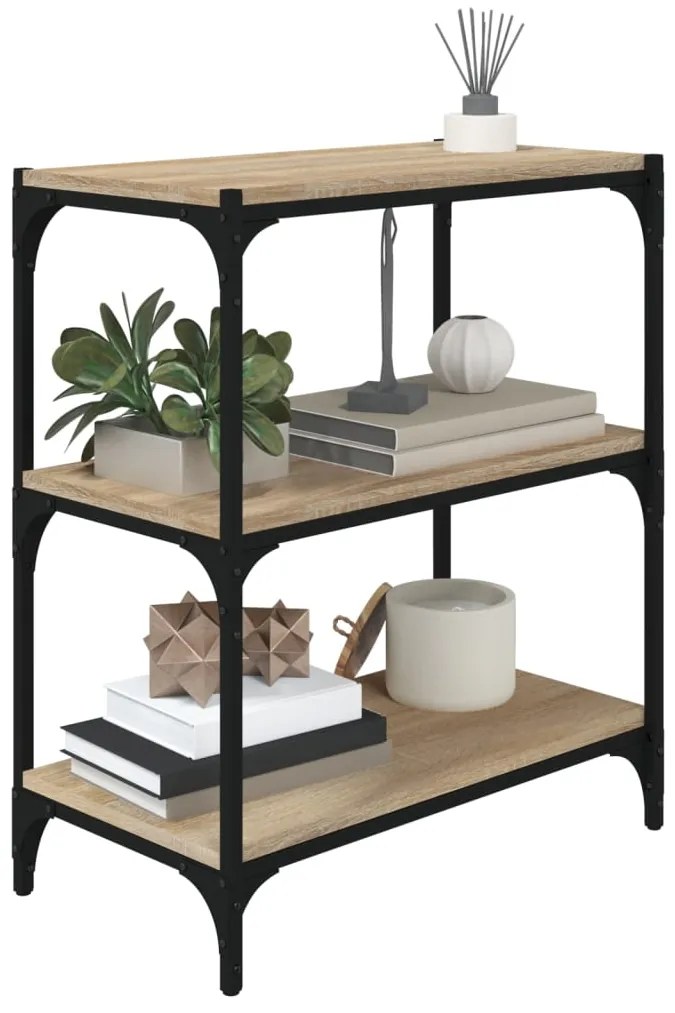 vidaXL Βιβλιοθήκη Sonoma Δρυς 60x33x70,5 εκ. Επεξεργ. Ξύλο &amp; Ατσάλι