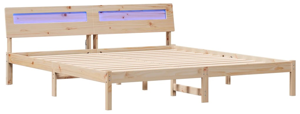 vidaXL Σκελετός Κρεβατιού Καφέ 180 x 200 cm Συμπαγές ξύλο πεύκου