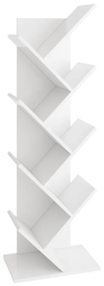 FMD Βιβλιοθήκη Όρθια με Γεωμετρικό Σχήμα Λευκή
