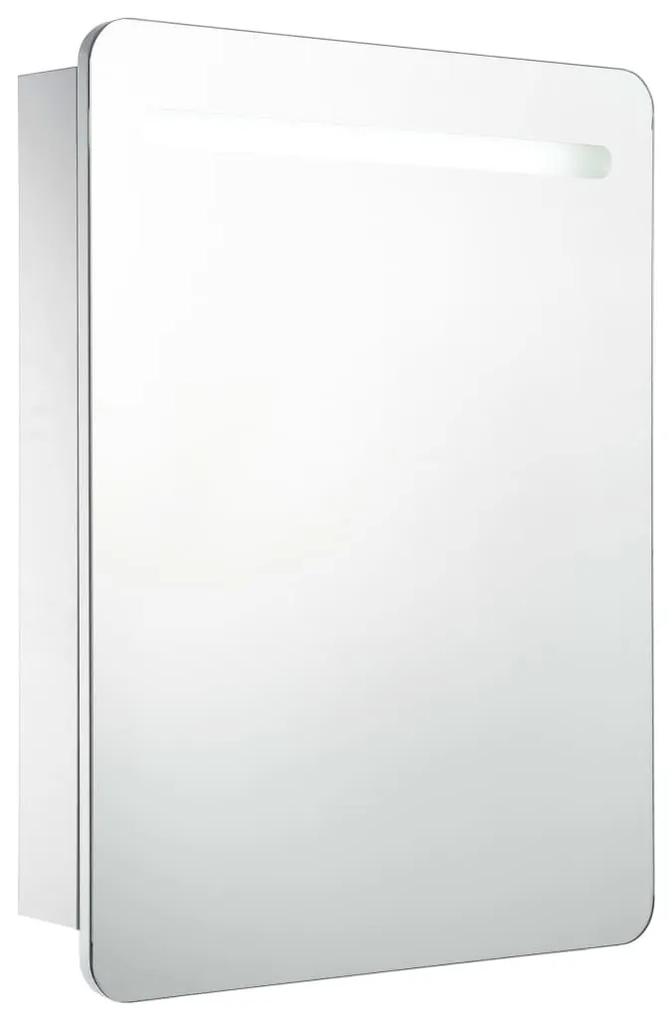 Ντουλάπι Μπάνιου με Καθρέφτη και Φωτισμό LED 60 x 11 x 80 εκ. - Λευκό