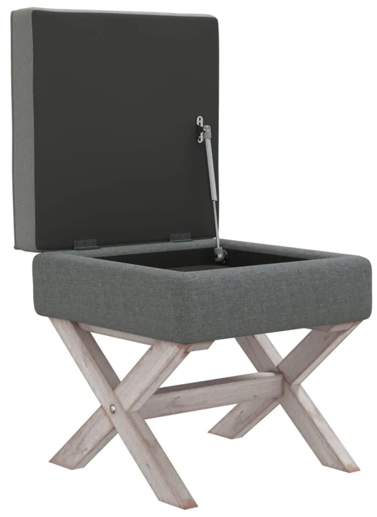 vidaXL Σκαμπό Αποθήκευσης Σκούρο Γκρι 45 x 45 x 49 εκ. Υφασμάτινο