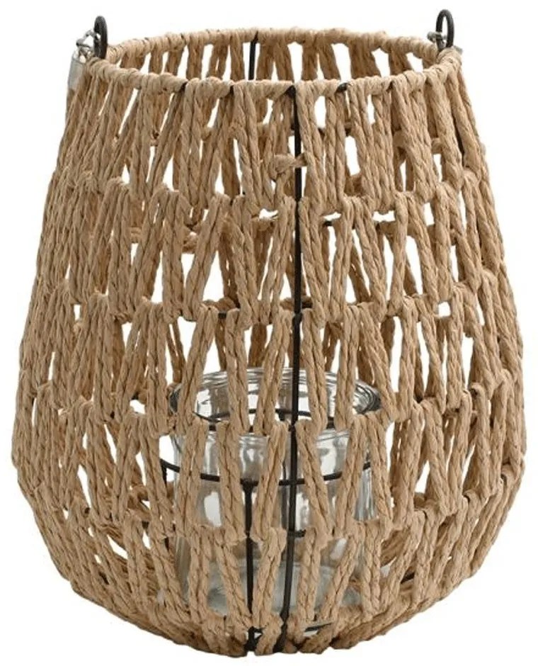 Φανάρι Ψάθινο Umeko 726-124-012 24x27cm Natural Ψάθα