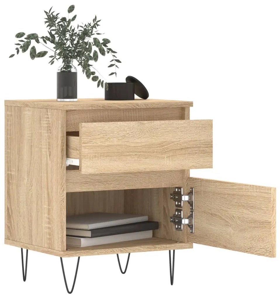 vidaXL Κομοδίνο Sonoma Δρυς 40 x 35 x 50 εκ. από Επεξεργ. Ξύλο