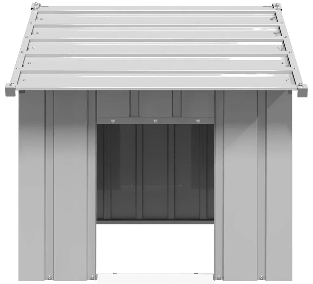 vidaXL Σπιτάκι σκύλου με οροφή 83x130x85 cm Γαλβανισμένος χάλυβας