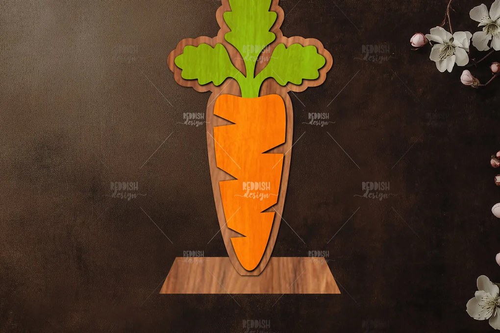 Σετ των 2 Intra απο ξύλο plywood 3mm-4mm πάχος Διακόσμηση βάσης καρότου με Δίασταση 15x15 cm INTRAFABR-121977790