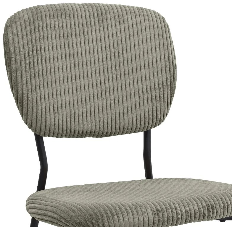 Καρέκλα τραπεζαρίας Kevin Megapap λαδί ύφασμα - μεταλλικό μαύρο πόδι 48x51x87εκ.