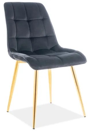 Επενδυμένη καρέκλα ύφασμιμι Chic 50x43x88 χρυσός/μαύρο βελούδο DIOMMI CHICVZLC DIOMMI-80-2528