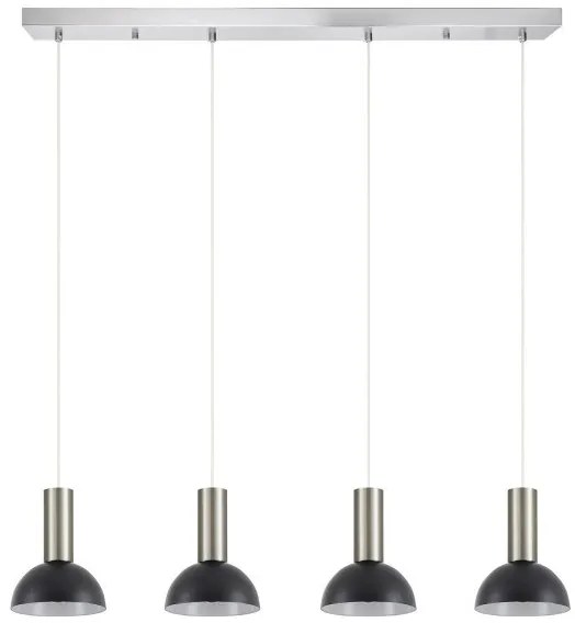 Κρεμαστό Φωτιστικό Οροφής 4xE27 Καμπάνες Adept Tube Homelighting-77-8469-Νίκελ Ματ 77-8469