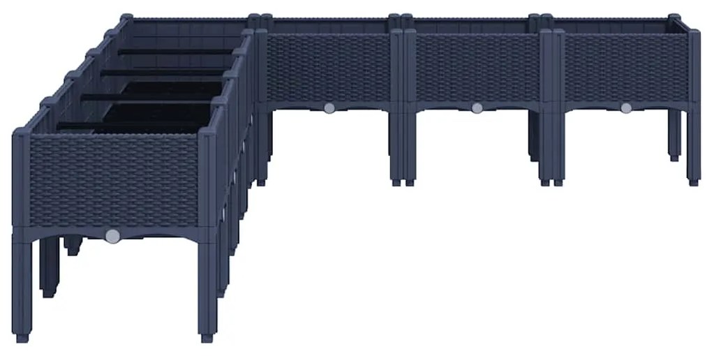 vidaXL Ζαρντινιέρα Κήπου με Πόδια Μπλε Γκρι 200x160x42 εκ. Πολυπροπυλένιο