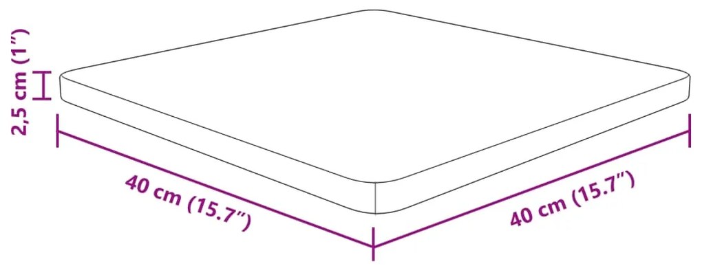 vidaXL Επιφάνεια Τραπεζιού Τετράγωνη 40x40x2,5 εκ. Μασίφ Ξύλο Δρυς