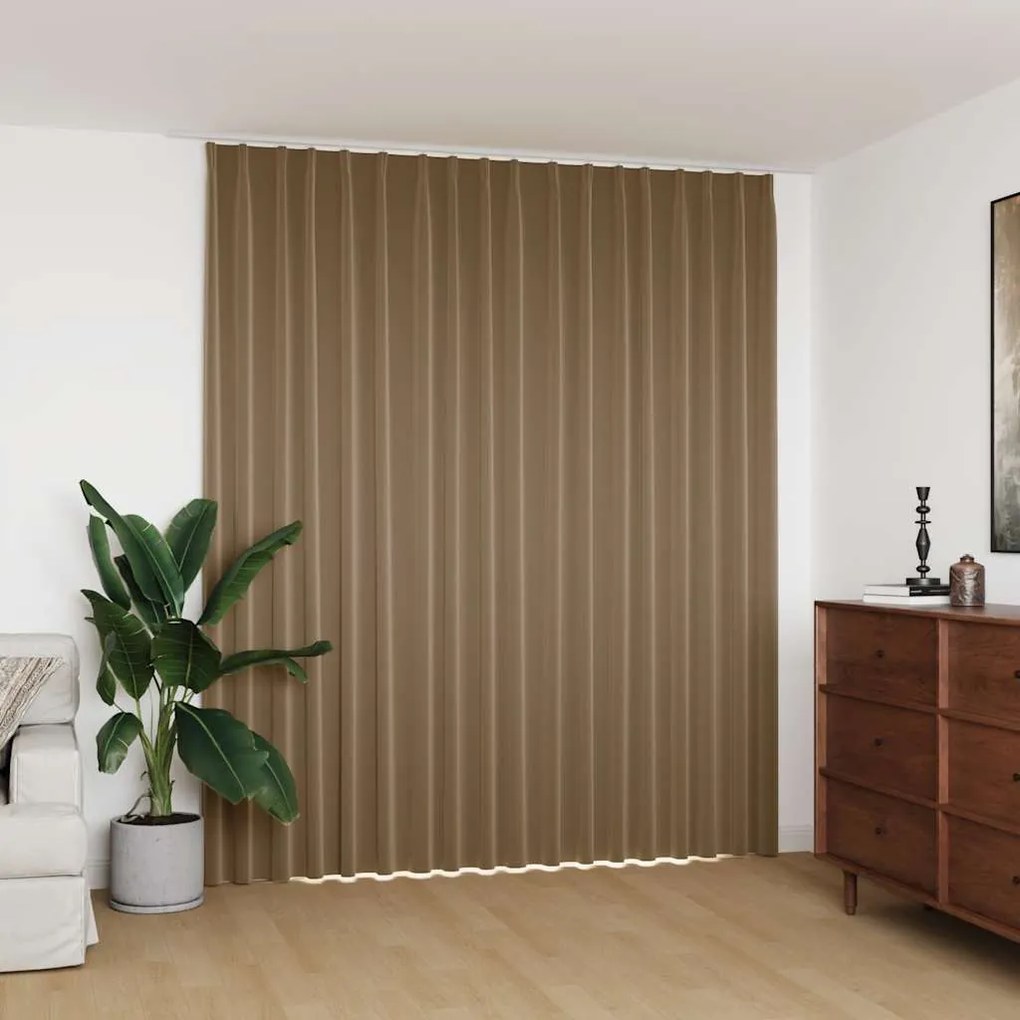 vidaXL Κουρτίνα Συσκότισης με Γάντζους Χρώμα Taupe 290 x 245 εκ.