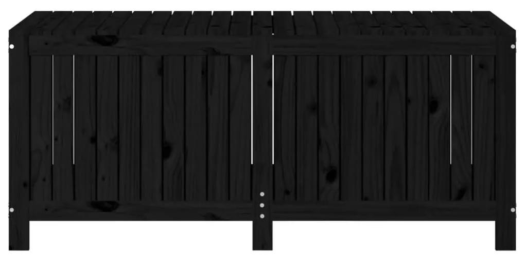 Κουτί Αποθήκευσης Κήπου Μαύρο 147x68x64 εκ. Μασίφ Ξύλο Πεύκου - Μαύρο
