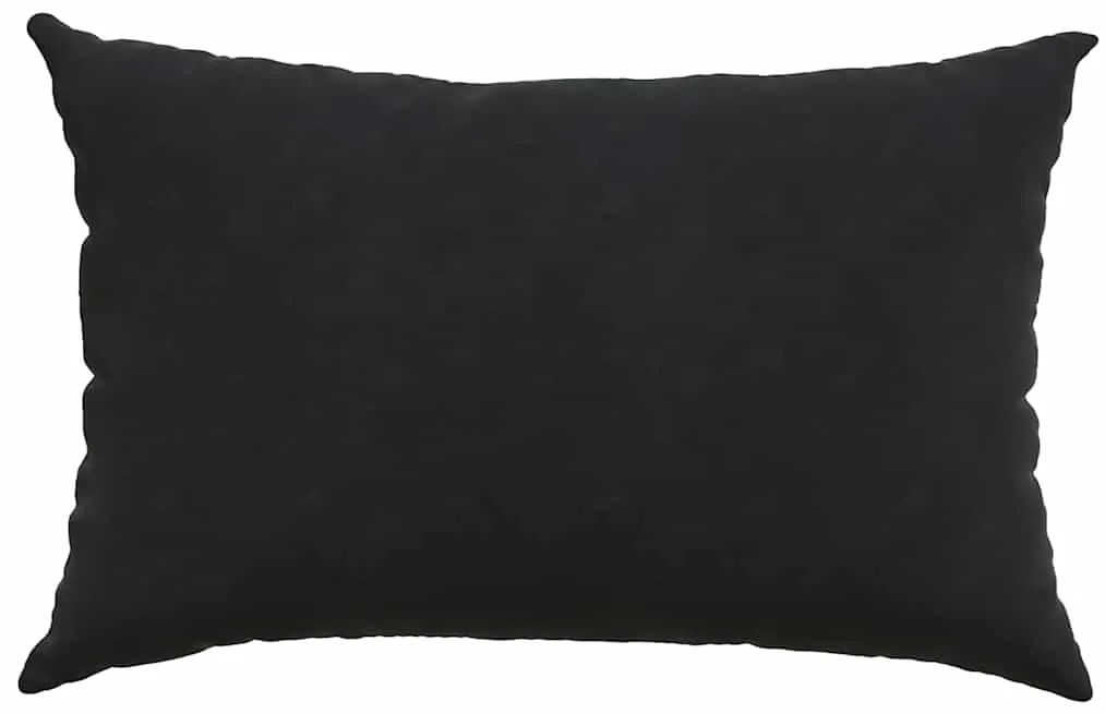 vidaXL Μαξιλάρι Καναπέ 2 pcs Μαύρο 60 x 40 cm Υφασμάτινο Κορντουρά