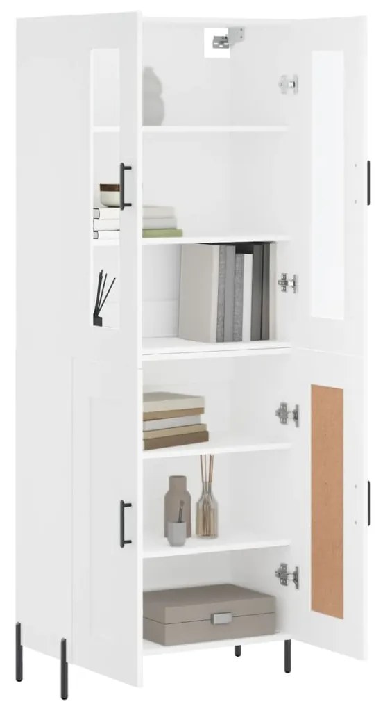 vidaXL Ντουλάπι Λευκό 69,5x34x180 εκ. από Επεξεργασμένο Ξύλο