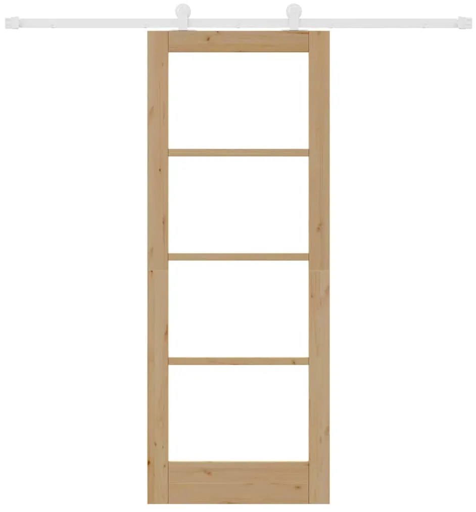 vidaXL Συρόμενη Πόρτα ORKDAL Καφέ 78 x 202 εκ. Ξύλο και μέταλλο