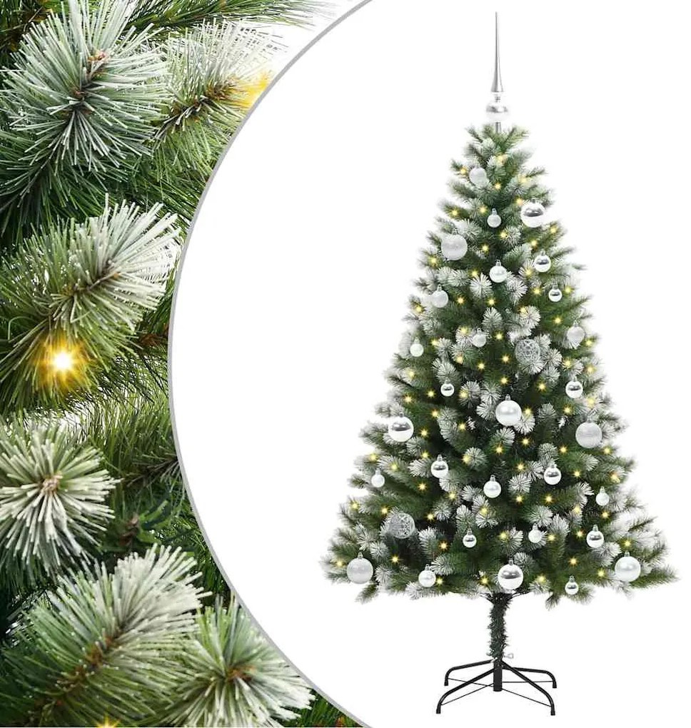 vidaXL Τεχνητό Δέντρο Χριστουγέννων με μέρη που αναδιπλώνονται και χιονάκι