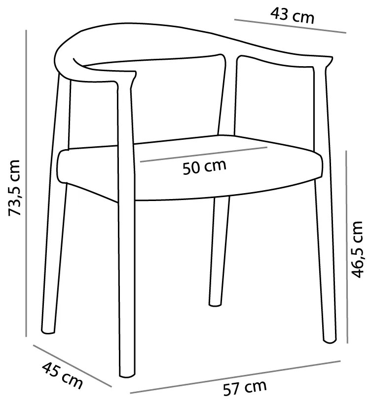 FUJI ΚΑΡΕΚΛΑ ΜΑΥΡΟ 57x45xH73,5cm - 03-1087 - 03-1087