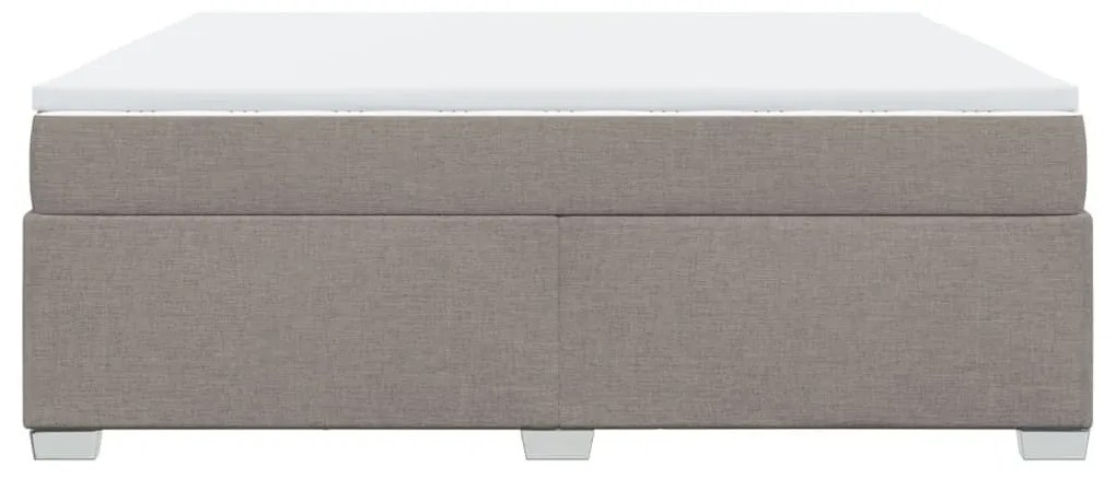 Κρεβάτι Boxspring με Στρώμα Taupe 180x200 εκ. Υφασμάτινο - Μπεζ-Γκρι