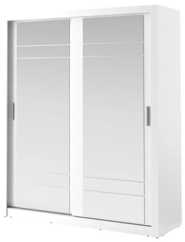 Ντουλάπα Fresno 119, Άσπρο, 215x203x60cm, Πόρτες ντουλάπας: Ολίσθηση