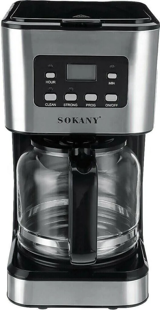 Sokany CM-121E Προγραμματιζόμενη Καφετιέρα Φίλτρου 950W Silver