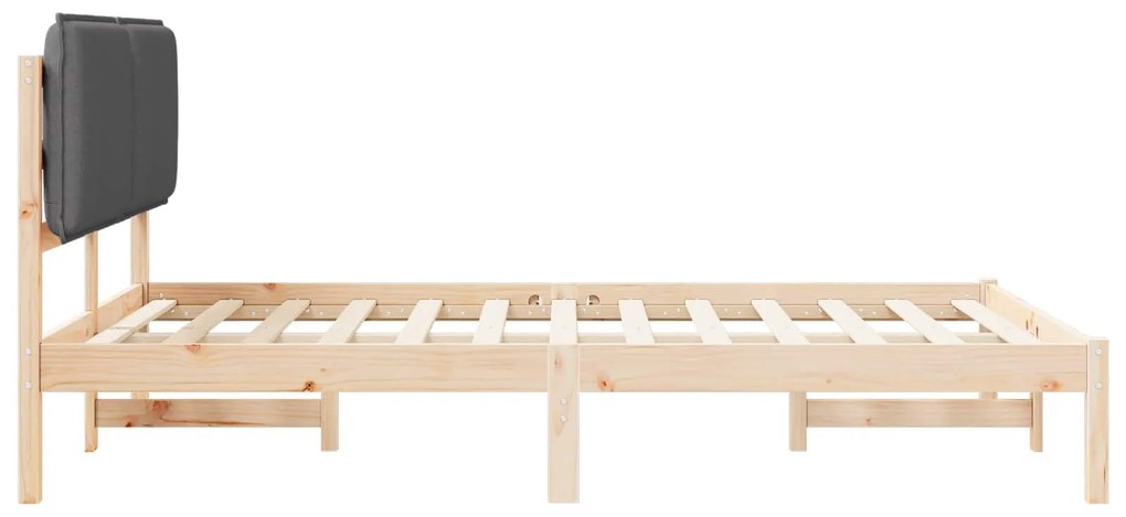 vidaXL Σκελετός Κρεβατιού με Επενδεδυμένο Κεφαλάρι Σκούρο Γκρι