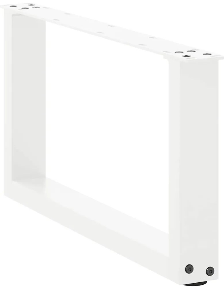 vidaXL Πόδια Τραπεζιού Σαλονιού σε Σχήμα U 2 τεμ. Λευκά 70x(30-31) εκ. Ατσάλι